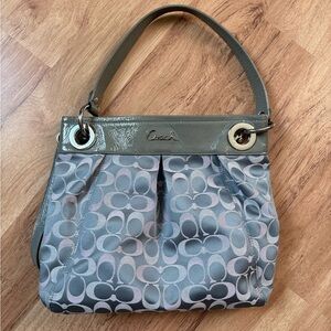 Coach Signature Shoulder Bag in Pink and Silver w/ removable Crossbody strap